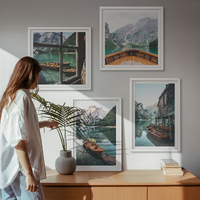 Wall art set Mountain lake Łódź house