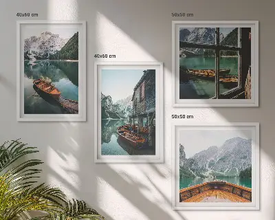 Wall art set mountain lake in Lodz house design