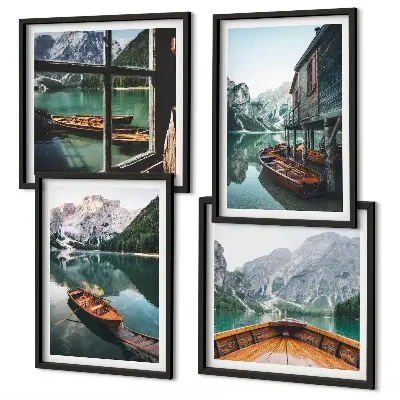 Wall art set mountain lake in Lodz house design