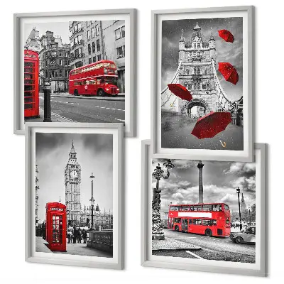Multi-piece wall decor set Ginkgo leaves light background