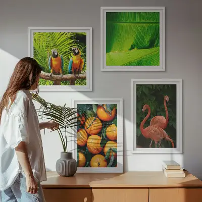Multi-piece tropical fruit wall art set with fruity accents of the tropics