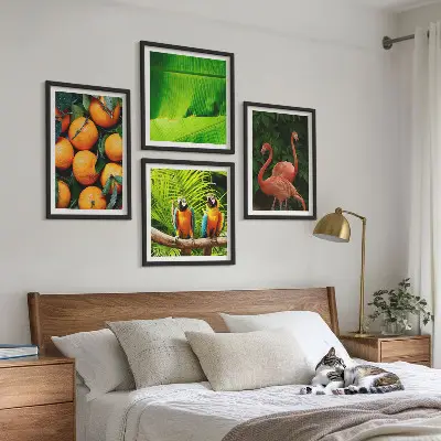 Multi-piece tropical fruit wall art set with fruity accents of the tropics