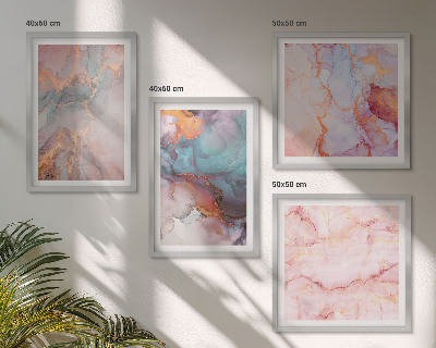 Set of 4 wall art pieces Abstract pastel patterns