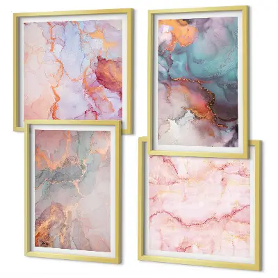Abstract pastel wall art set of 4 pieces