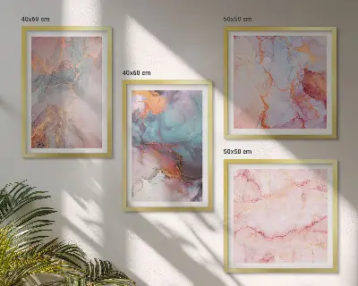 Abstract pastel wall art set of 4 pieces