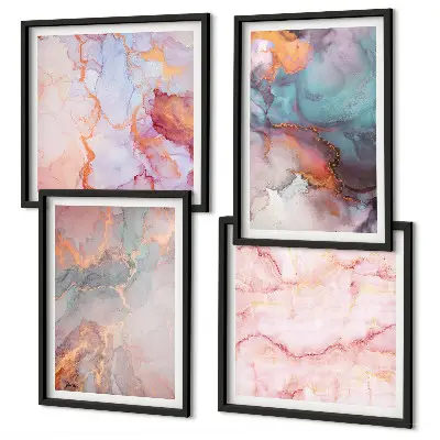 Abstract pastel wall art set of 4 pieces