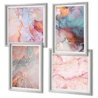 Abstract pastel wall art set of 4 pieces
