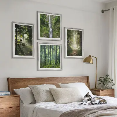 Multi-piece wall decor set green forests with rays of light