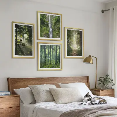 Multi-piece wall decor set green forests with rays of light