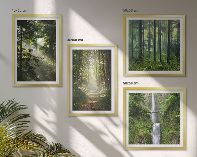 Multi-piece wall decor set Green forests rays of light