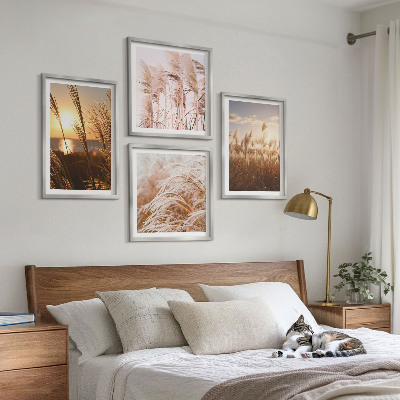 Wall art set Boho grass field sunset