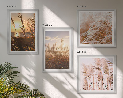 Wall art set Boho grass field sunset