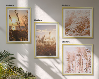 Wall art set Boho grass field sunset