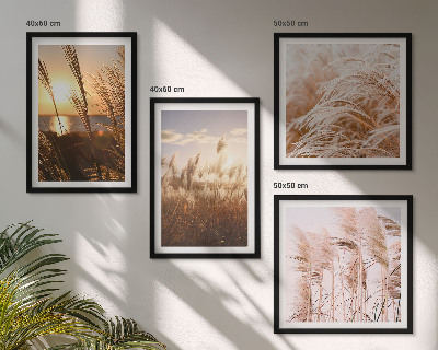 Wall art set Boho grass field sunset