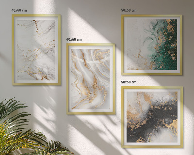 Multi-piece wall decor set Abstract patterns white black green