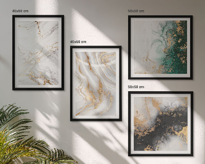 Multi-piece wall decor set Abstract patterns white black green