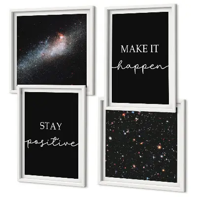 Motivational stars and space wall art set with inspirational slogans