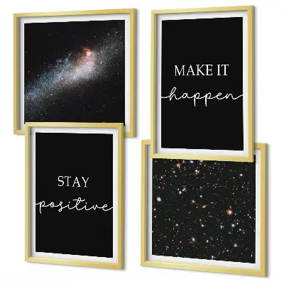 Motivational stars and space wall art set with inspirational slogans