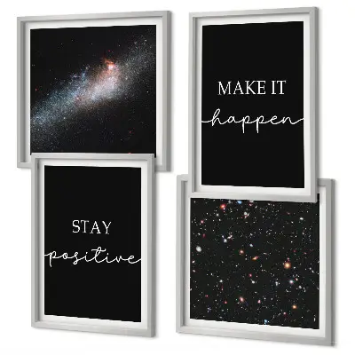 Motivational stars and space wall art set with inspirational slogans