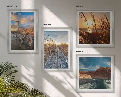 Lighthouse grass jetty wall art set of 4 pieces