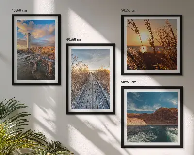 Lighthouse grass jetty wall art set of 4 pieces