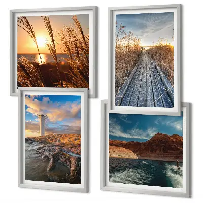 Lighthouse grass jetty wall art set of 4 pieces