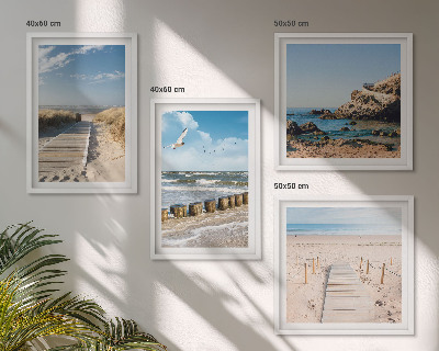 Multi-piece wall decor set Beach, sand, waves, sky, birds
