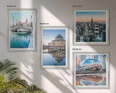 City on Water architecture wall art set of 4 pieces