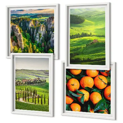 Multi-piece wall decor set featuring an Italian countryside nature scene with oranges