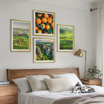 Multi-piece wall decor set Italian countryside oranges nature