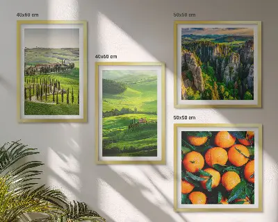 Multi-piece wall decor set featuring an Italian countryside nature scene with oranges