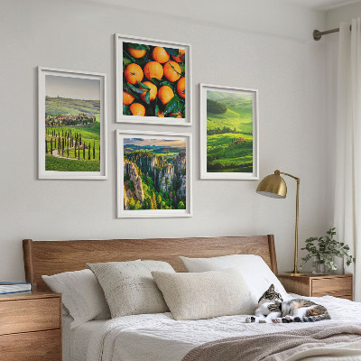 Multi-piece wall decor set Italian countryside oranges nature