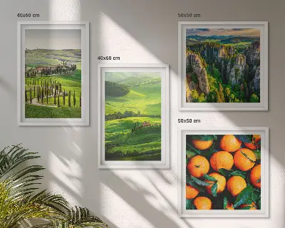 Multi-piece wall decor set featuring an Italian countryside nature scene with oranges