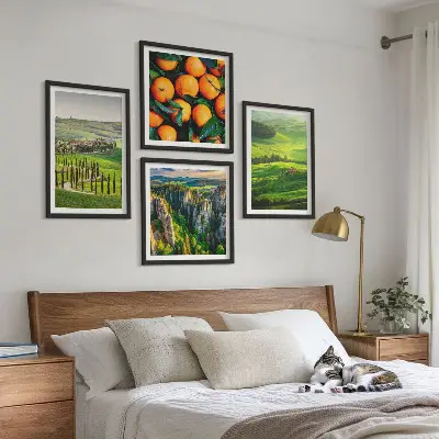 Multi-piece wall decor set featuring an Italian countryside nature scene with oranges
