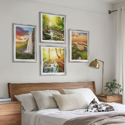 Wall art set Orange Mountain Waterfall