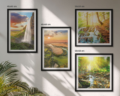 Wall art set Orange Mountain Waterfall