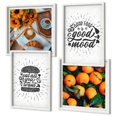 Juicy Oranges Wall Art set of 4 pieces for kitchen