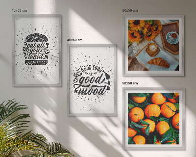 Set of 4 wall art pieces Juicy Oranges Kitchen