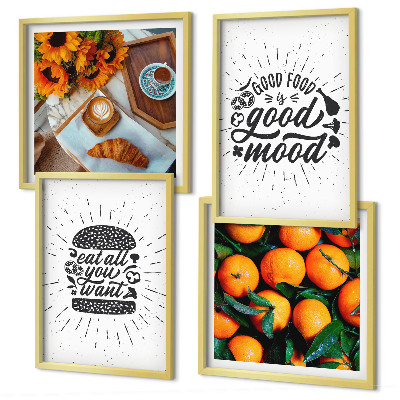 Set of 4 wall art pieces Juicy Oranges Kitchen