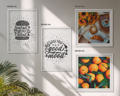 Set of 4 wall art pieces Juicy Oranges Kitchen