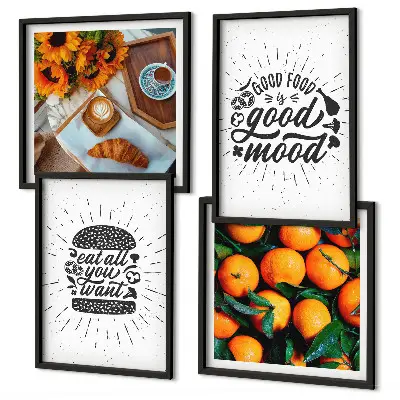Juicy Oranges Wall Art set of 4 pieces for kitchen