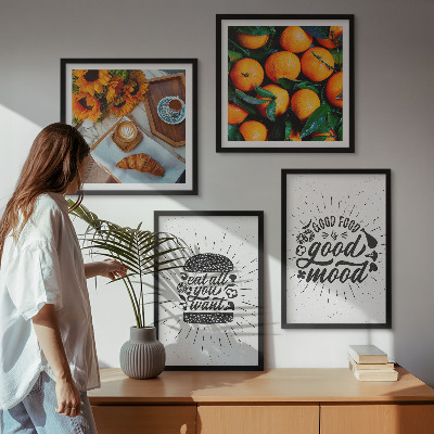 Set of 4 wall art pieces Juicy Oranges Kitchen