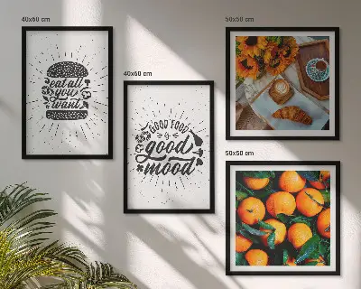 Juicy Oranges Wall Art set of 4 pieces for kitchen