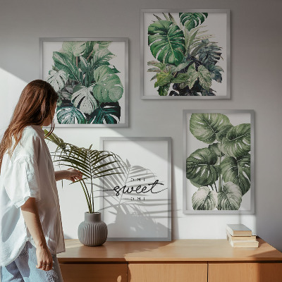 Multi-piece wall decor set Sweet Home Green Plants
