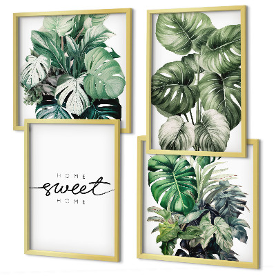 Multi-piece wall decor set Sweet Home Green Plants