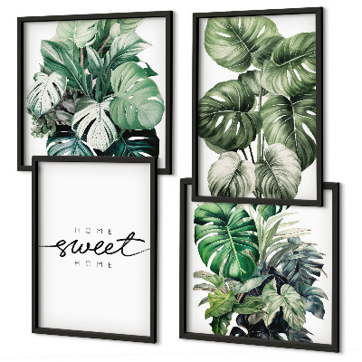 Multi-piece wall decor set Sweet Home Green Plants
