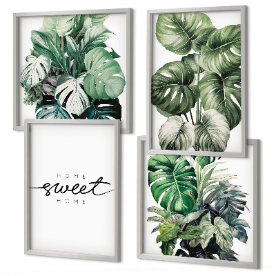 Multi-piece wall decor set Sweet Home Green Plants