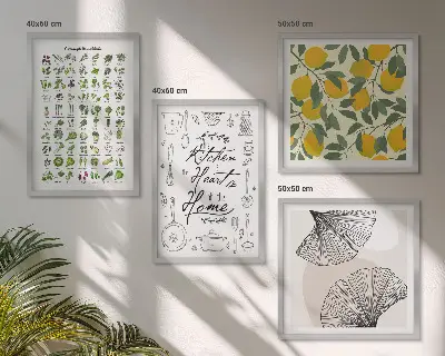Kitchen herbs and lemon wall art set multi-piece decorative painting