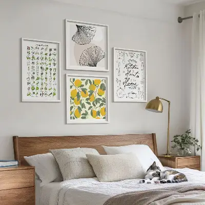 Kitchen herbs and lemon wall art set multi-piece decorative painting