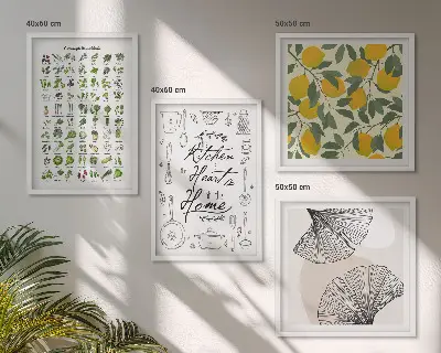 Kitchen herbs and lemon wall art set multi-piece decorative painting